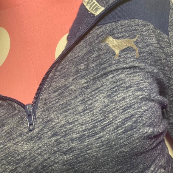 Victoria’s Secret Pink Quarter Zip Pullover Hoodie Size Small Love Pink VsPink - Picture 16 of 17